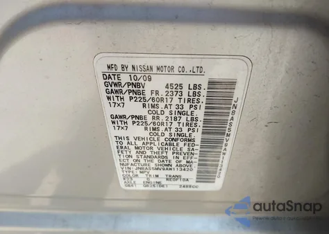 2010 Nissan Rogue Sl из США, поврежденный, VIN JN8AS5MV9AW113420